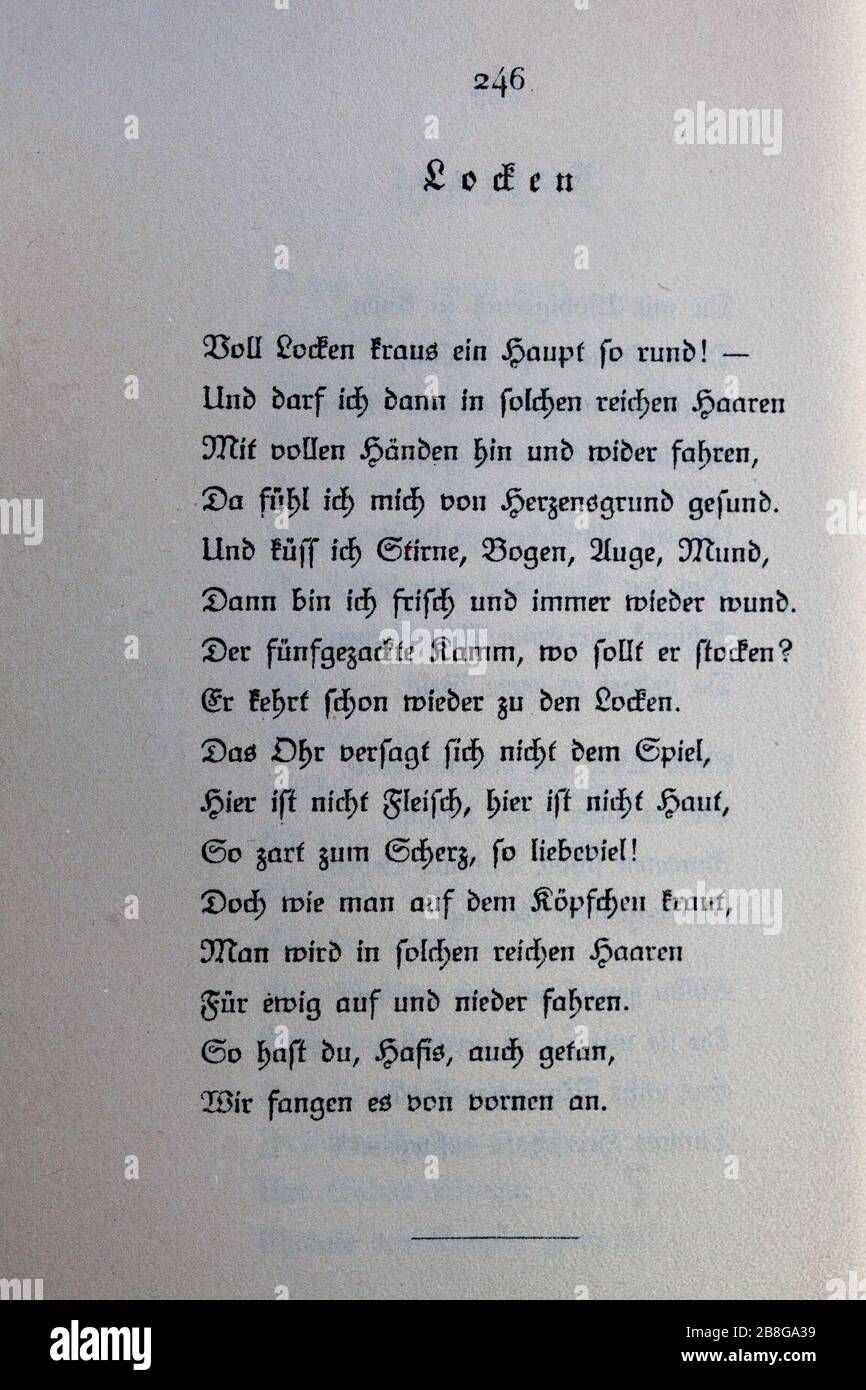 Goethes Liebesgedichte im Insel Verlag-246. Stock Photo