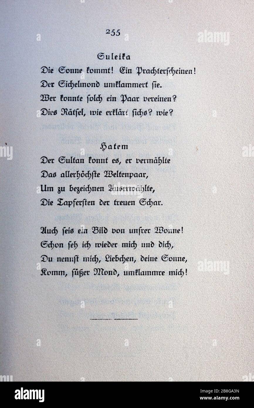 Goethes Liebesgedichte im Insel Verlag-255. Stock Photo