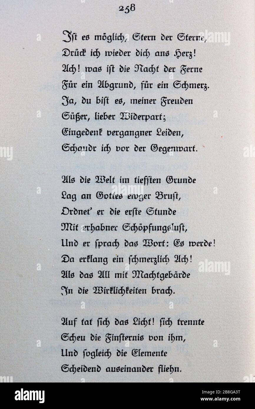 Goethes Liebesgedichte im Insel Verlag-258. Stock Photo