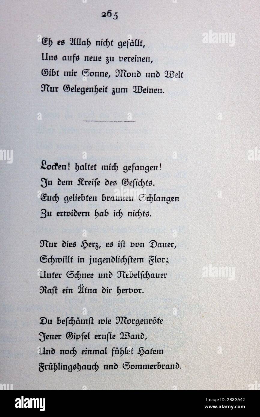 Goethes Liebesgedichte im Insel Verlag-265. Stock Photo