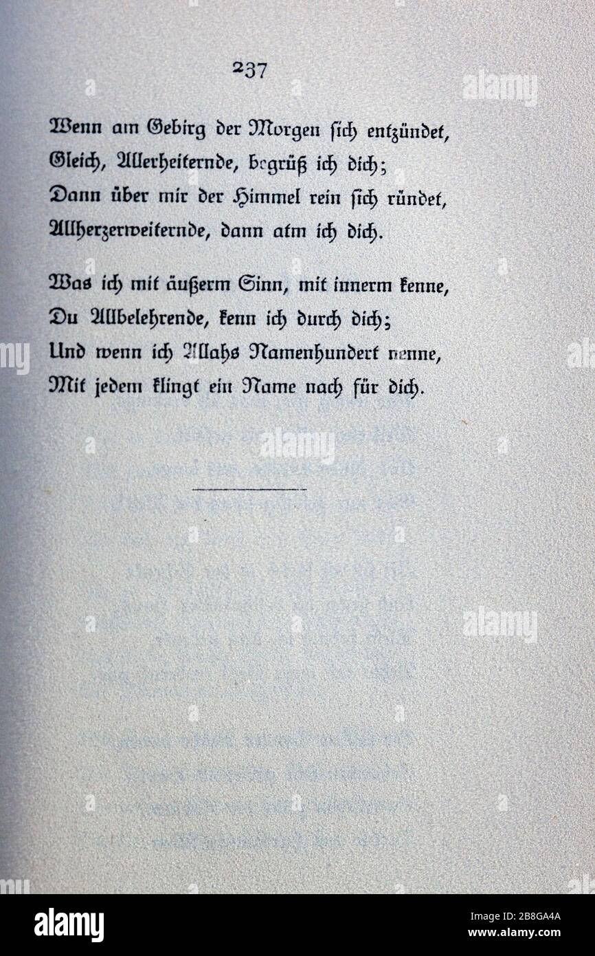 Goethes Liebesgedichte im Insel Verlag-237. Stock Photo
