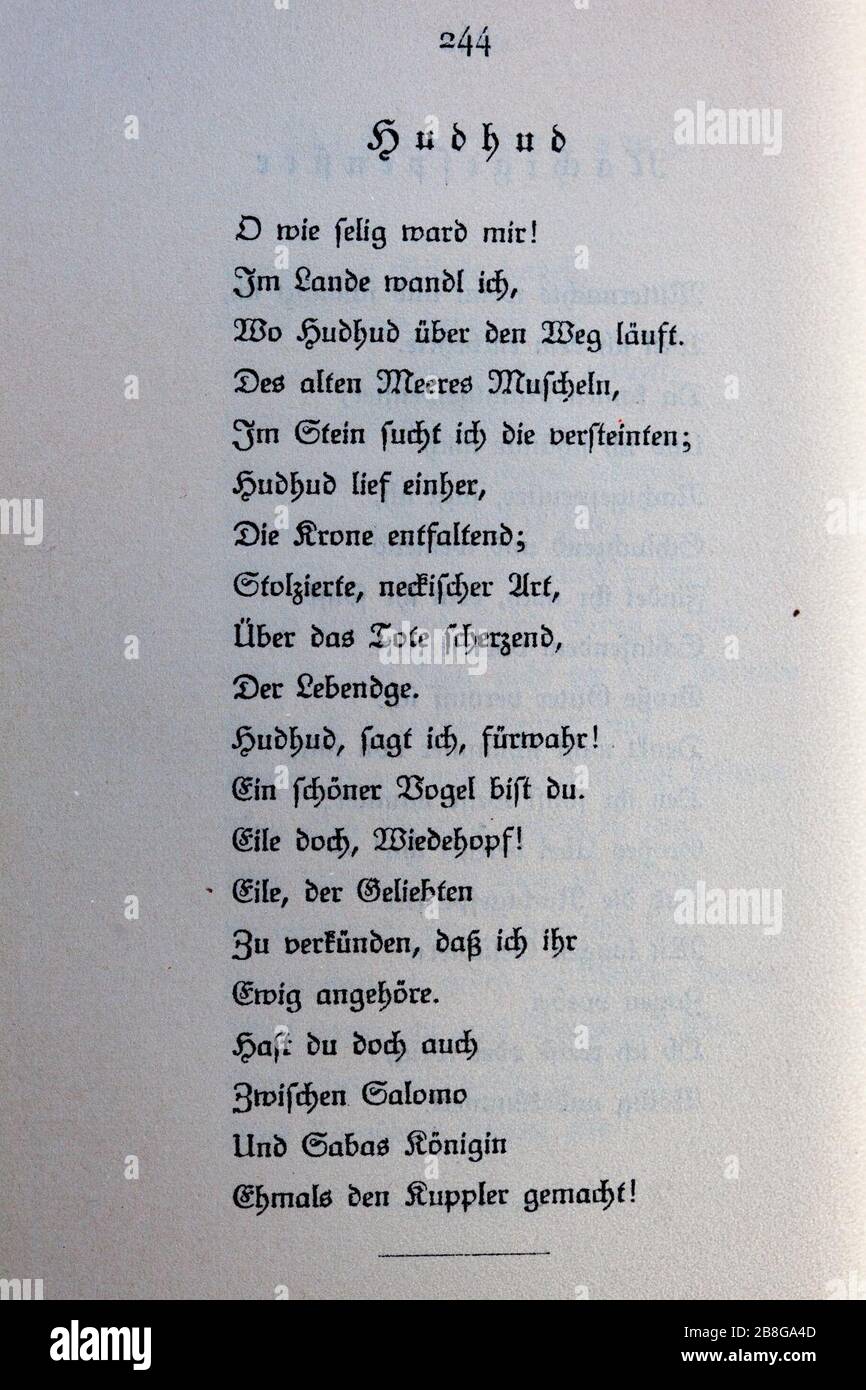 Goethes Liebesgedichte im Insel Verlag-244. Stock Photo