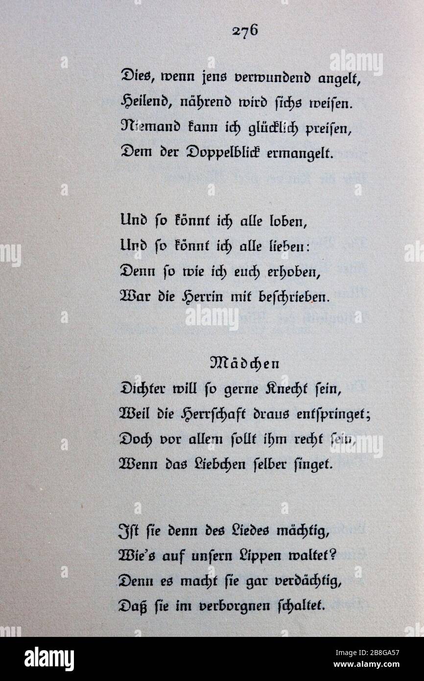 Goethes Liebesgedichte im Insel Verlag-276. Stock Photo