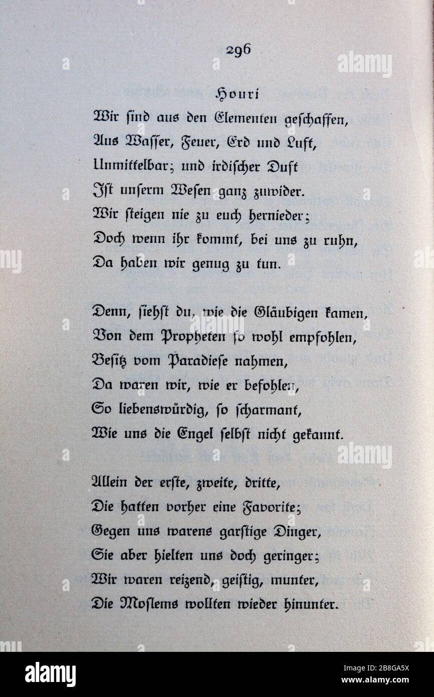 Goethes Liebesgedichte im Insel Verlag-296. Stock Photo