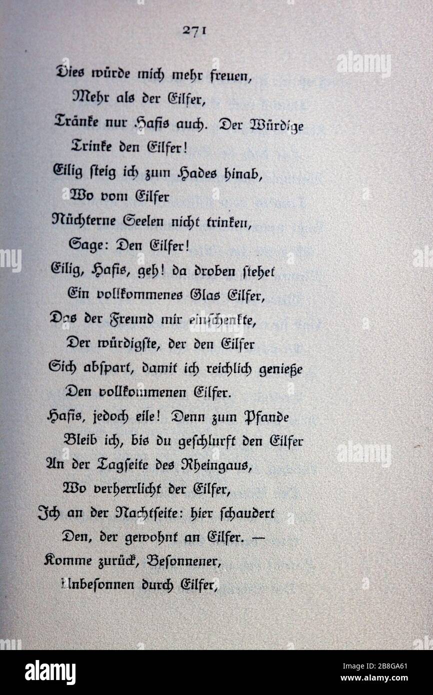 Goethes Liebesgedichte im Insel Verlag-271. Stock Photo
