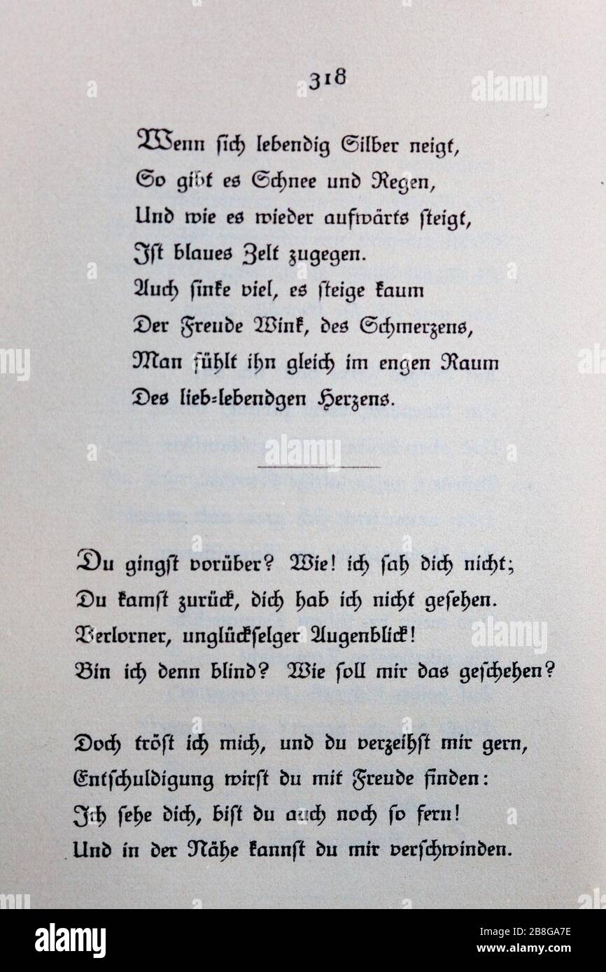 Goethes Liebesgedichte im Insel Verlag-318. Stock Photo