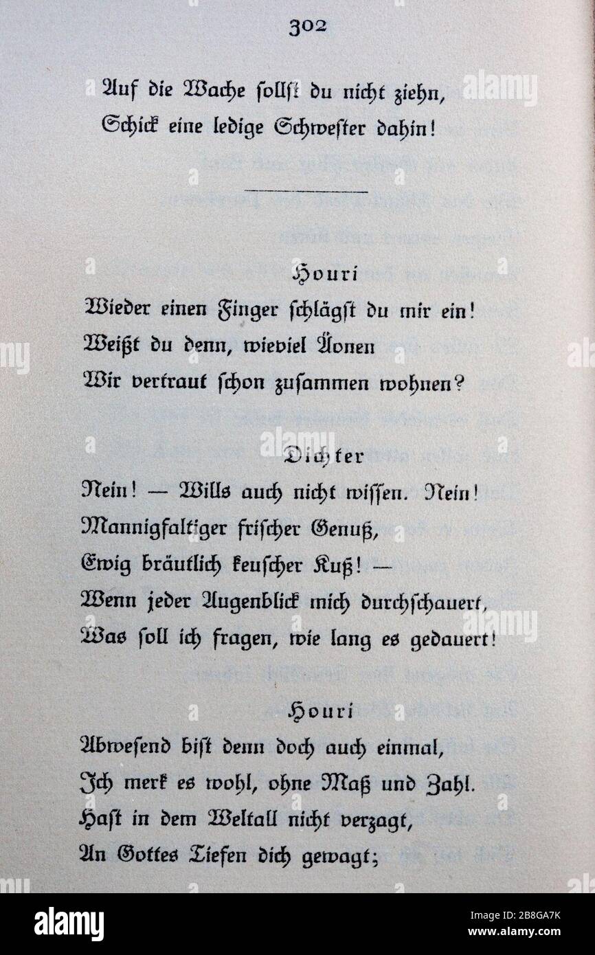 Goethes Liebesgedichte im Insel Verlag-302. Stock Photo