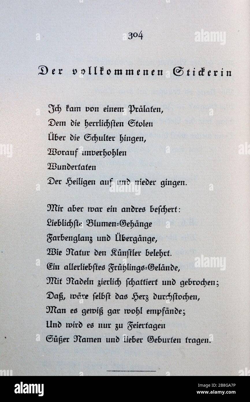 Goethes Liebesgedichte im Insel Verlag-304. Stock Photo