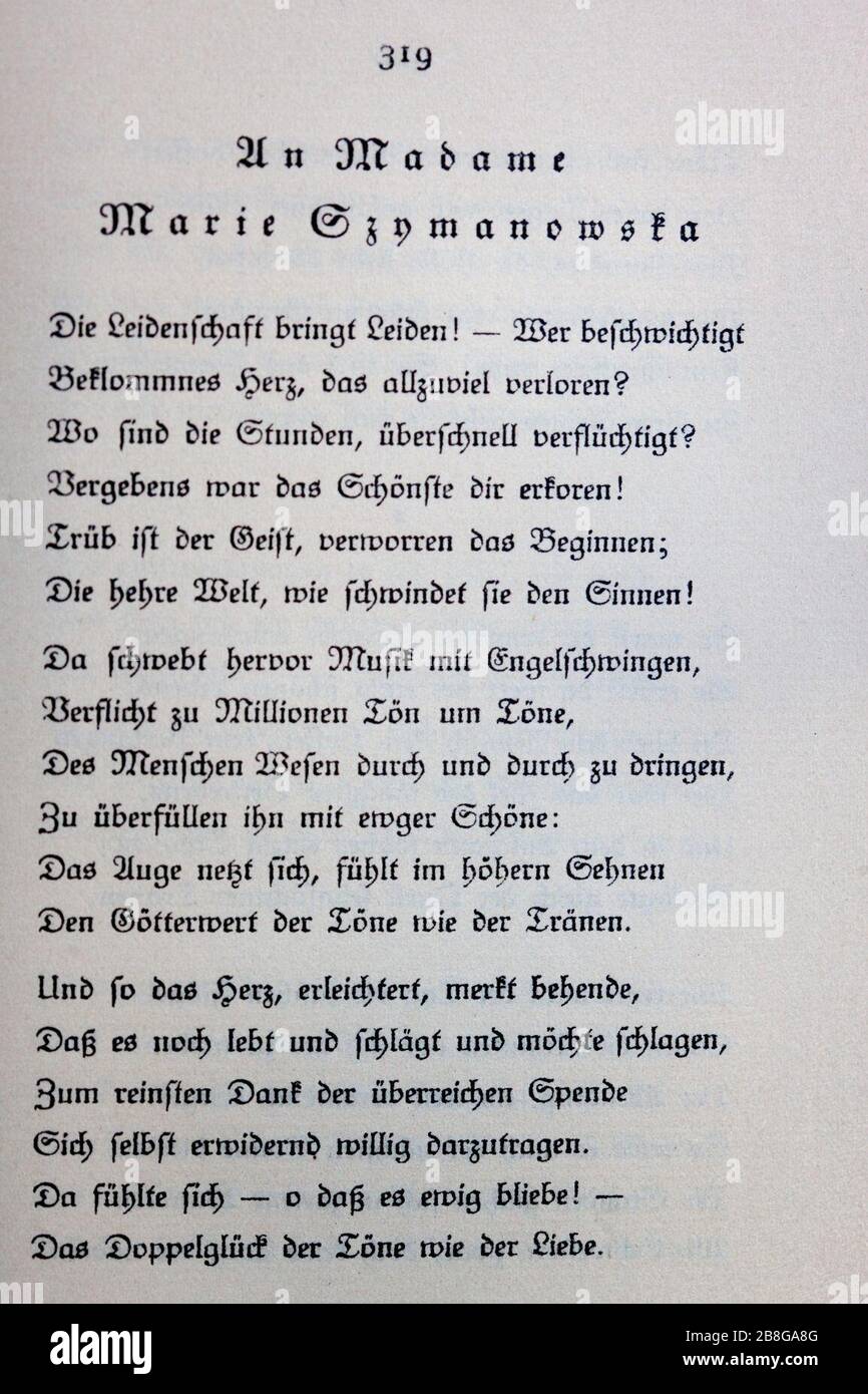 Goethes Liebesgedichte im Insel Verlag-319. Stock Photo