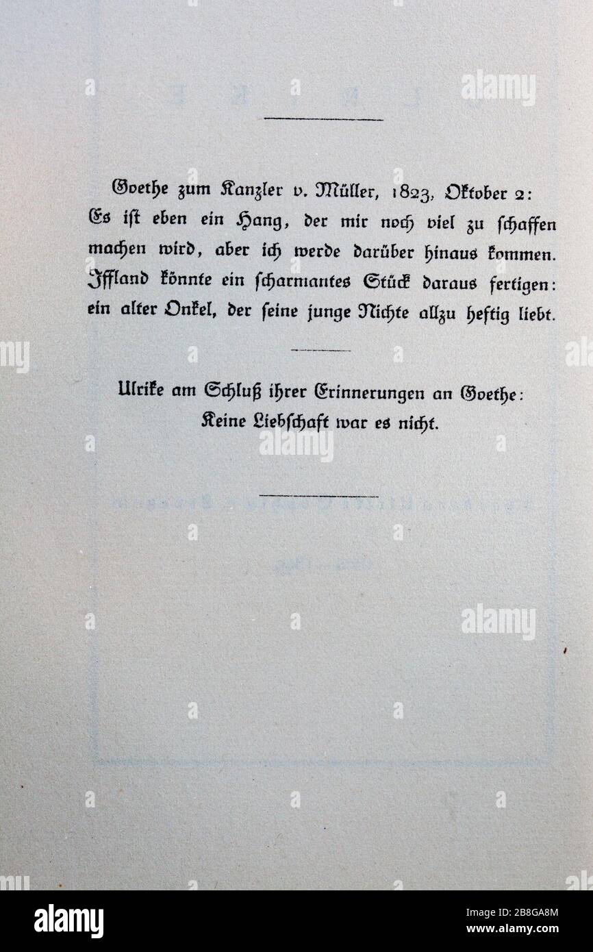 Goethes Liebesgedichte im Insel Verlag-312. Stock Photo
