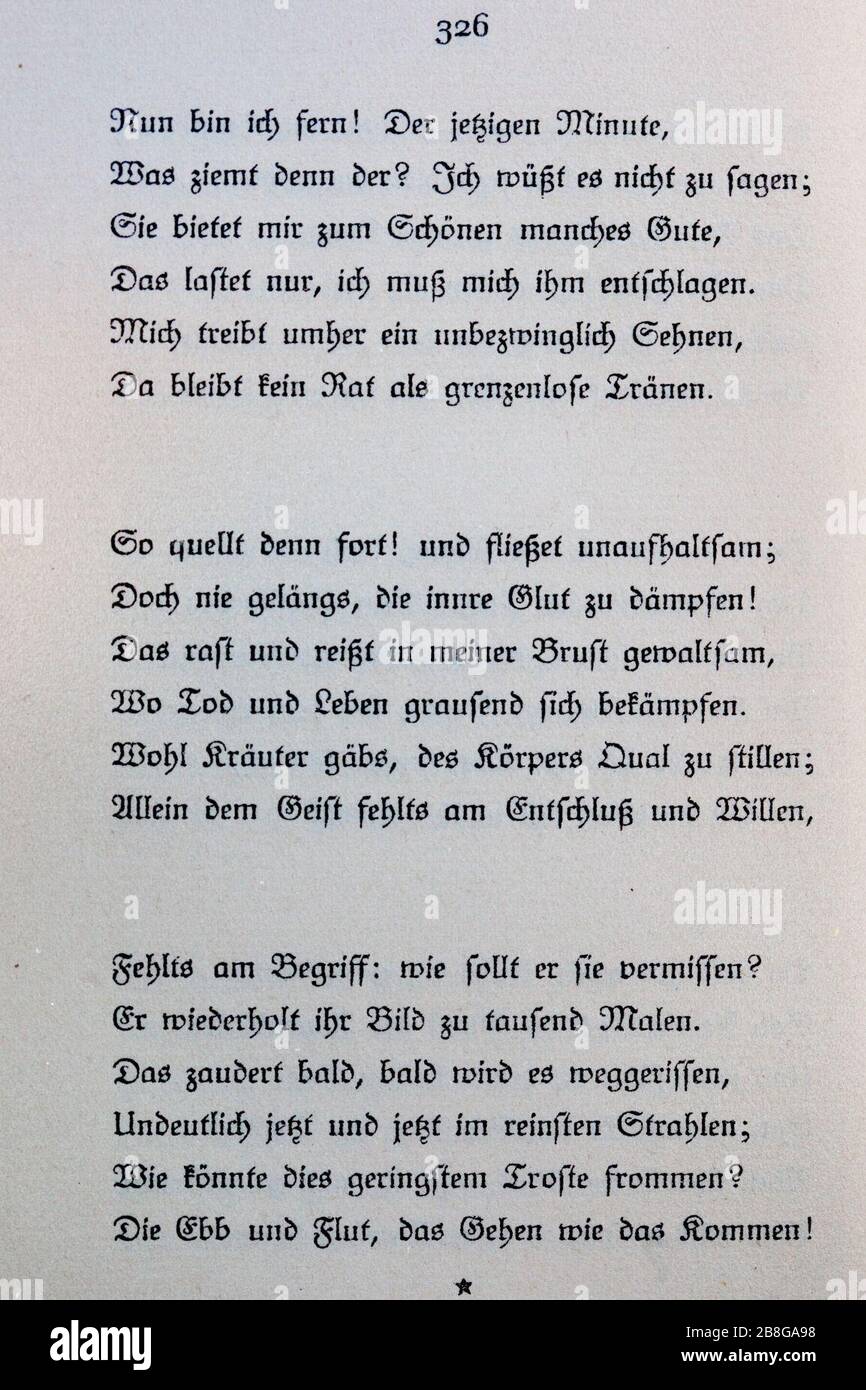 Goethes Liebesgedichte im Insel Verlag-326. Stock Photo