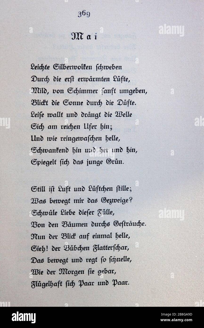 Goethes Liebesgedichte im Insel Verlag-369. Stock Photo