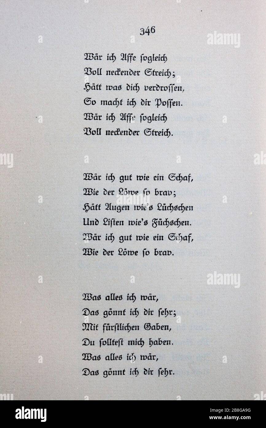 Goethes Liebesgedichte im Insel Verlag-346. Stock Photo