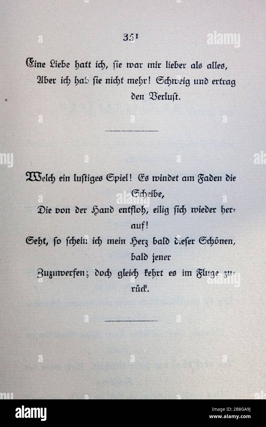 Goethes Liebesgedichte im Insel Verlag-351. Stock Photo