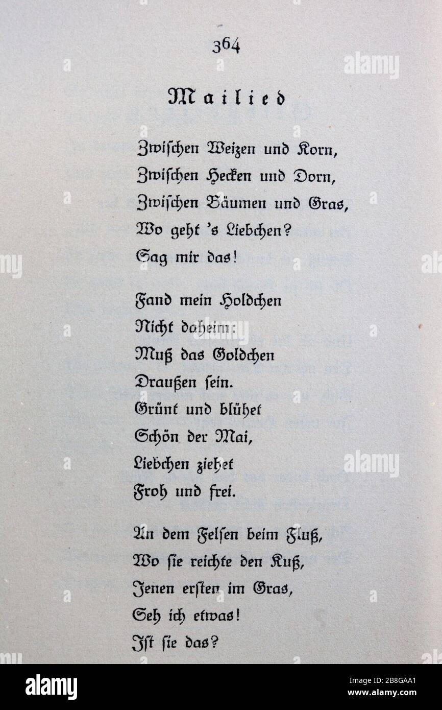 Goethes Liebesgedichte im Insel Verlag-364. Stock Photo