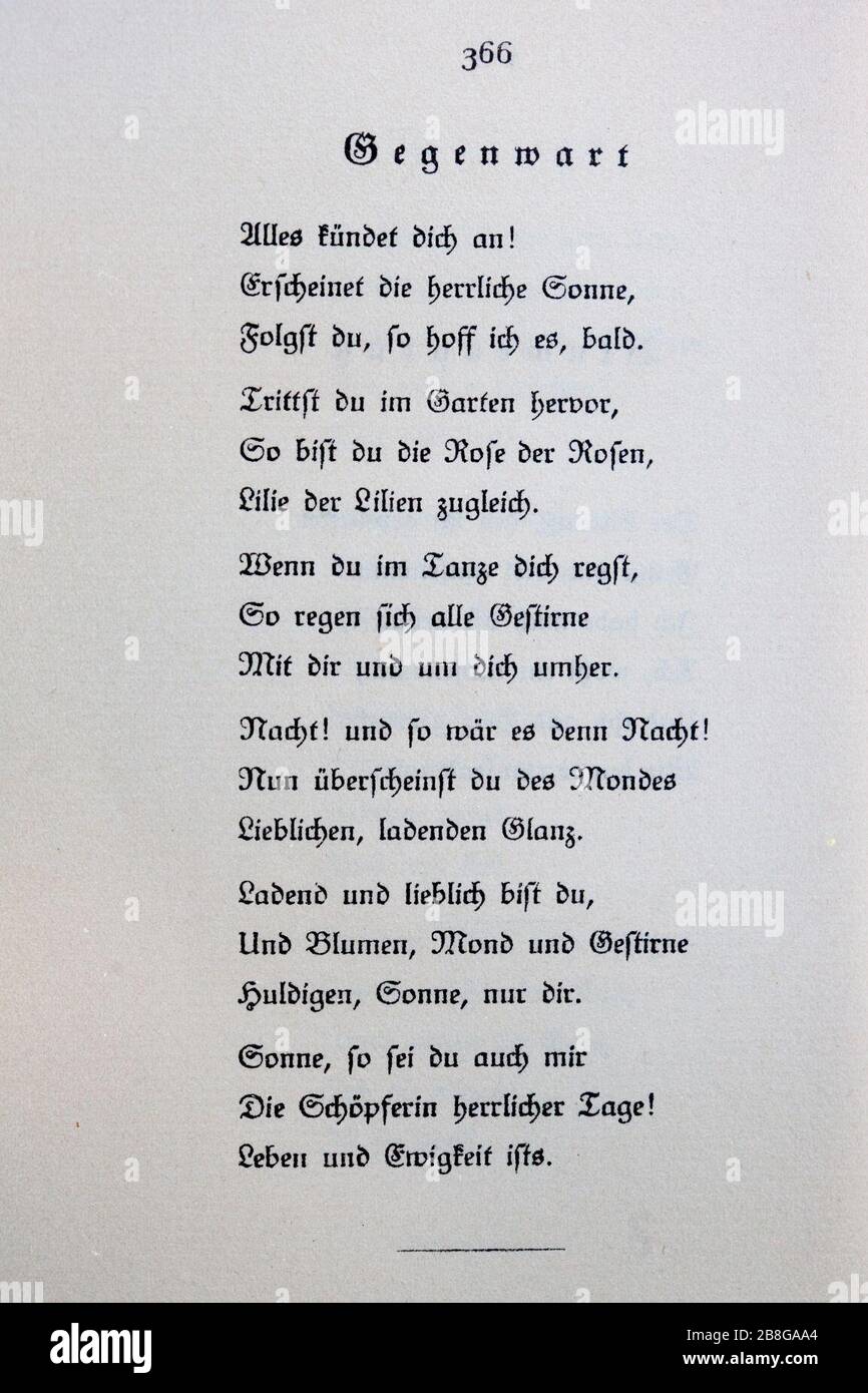 Goethes Liebesgedichte im Insel Verlag-366. Stock Photo