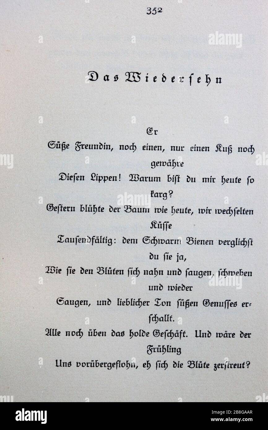 Goethes Liebesgedichte im Insel Verlag-352. Stock Photo