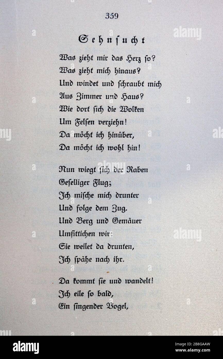 Goethes Liebesgedichte im Insel Verlag-359. Stock Photo