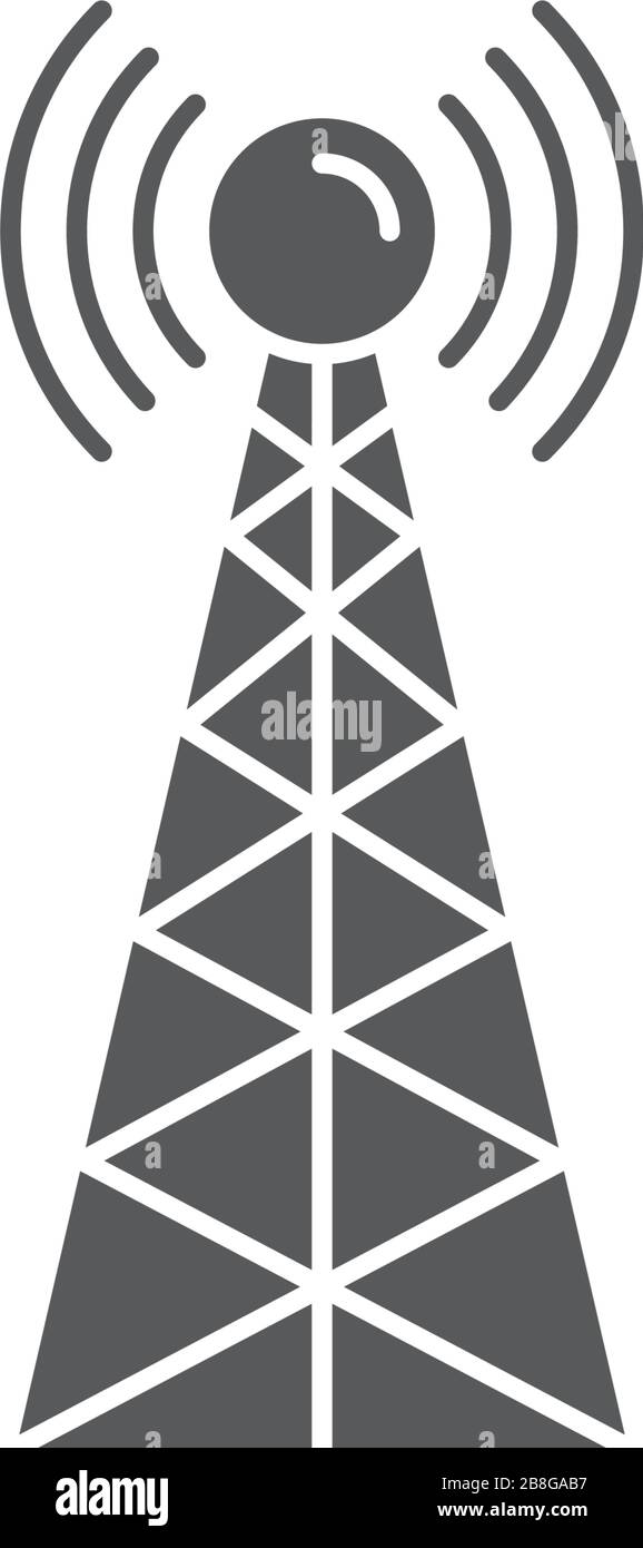 Radio Antenna vector icon symbol isolated on white background Stock ...