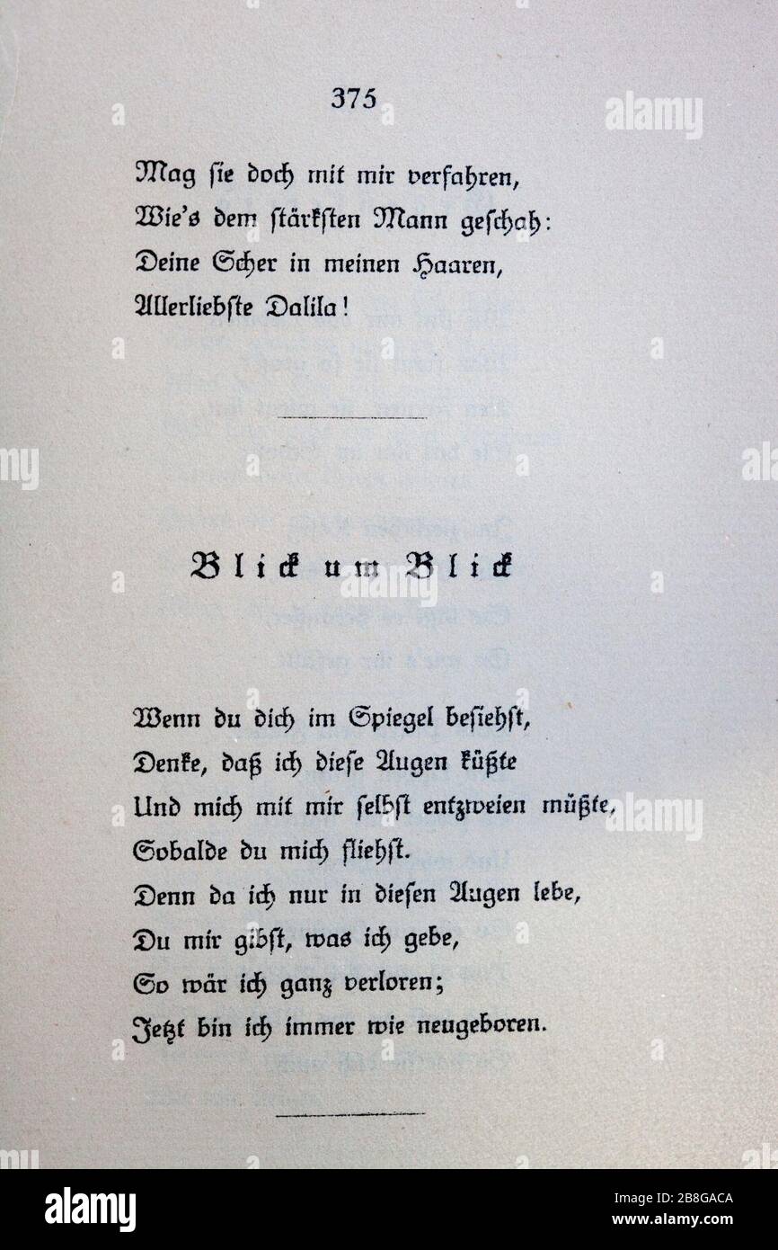 Goethes Liebesgedichte im Insel Verlag-375. Stock Photo