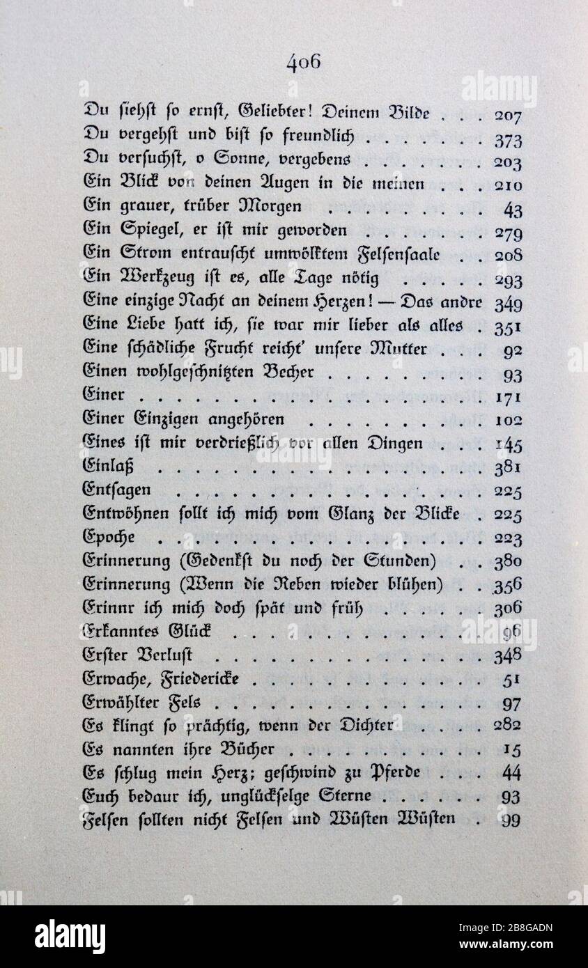 Goethes Liebesgedichte im Insel Verlag-406. Stock Photo