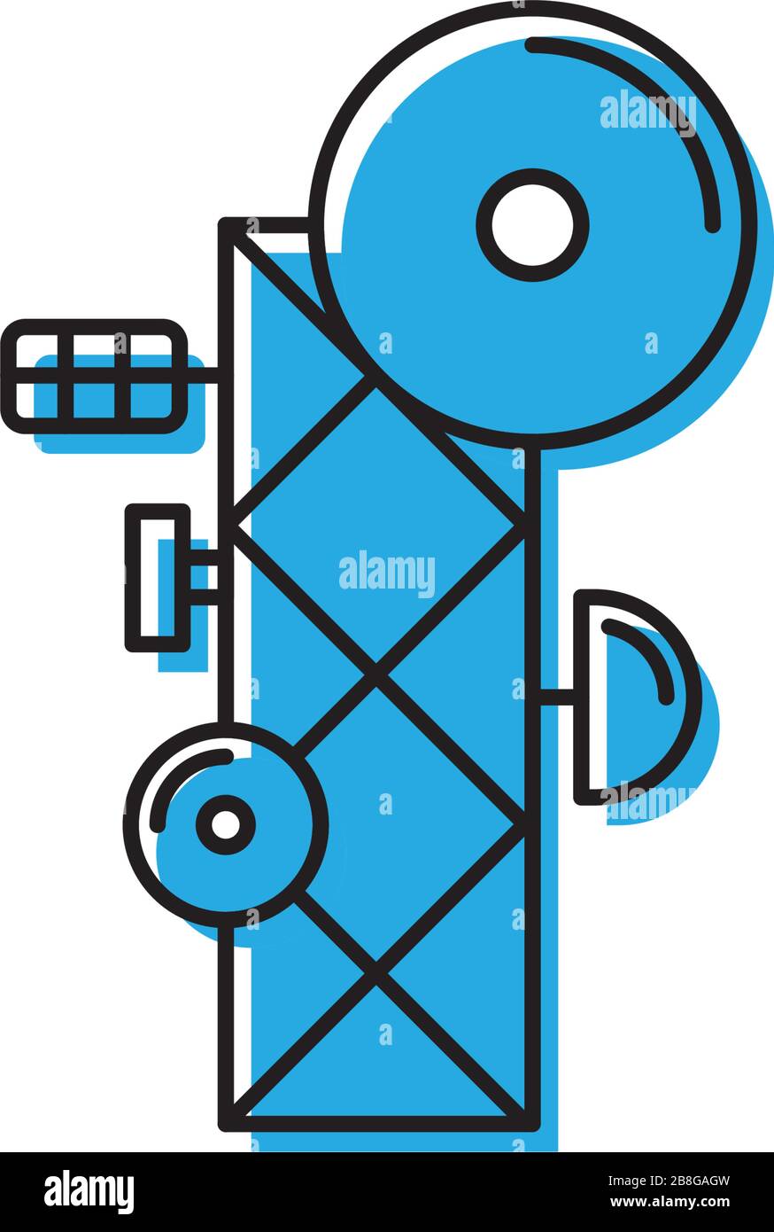 Radio Antenna vector icon symbol isolated on white background Stock