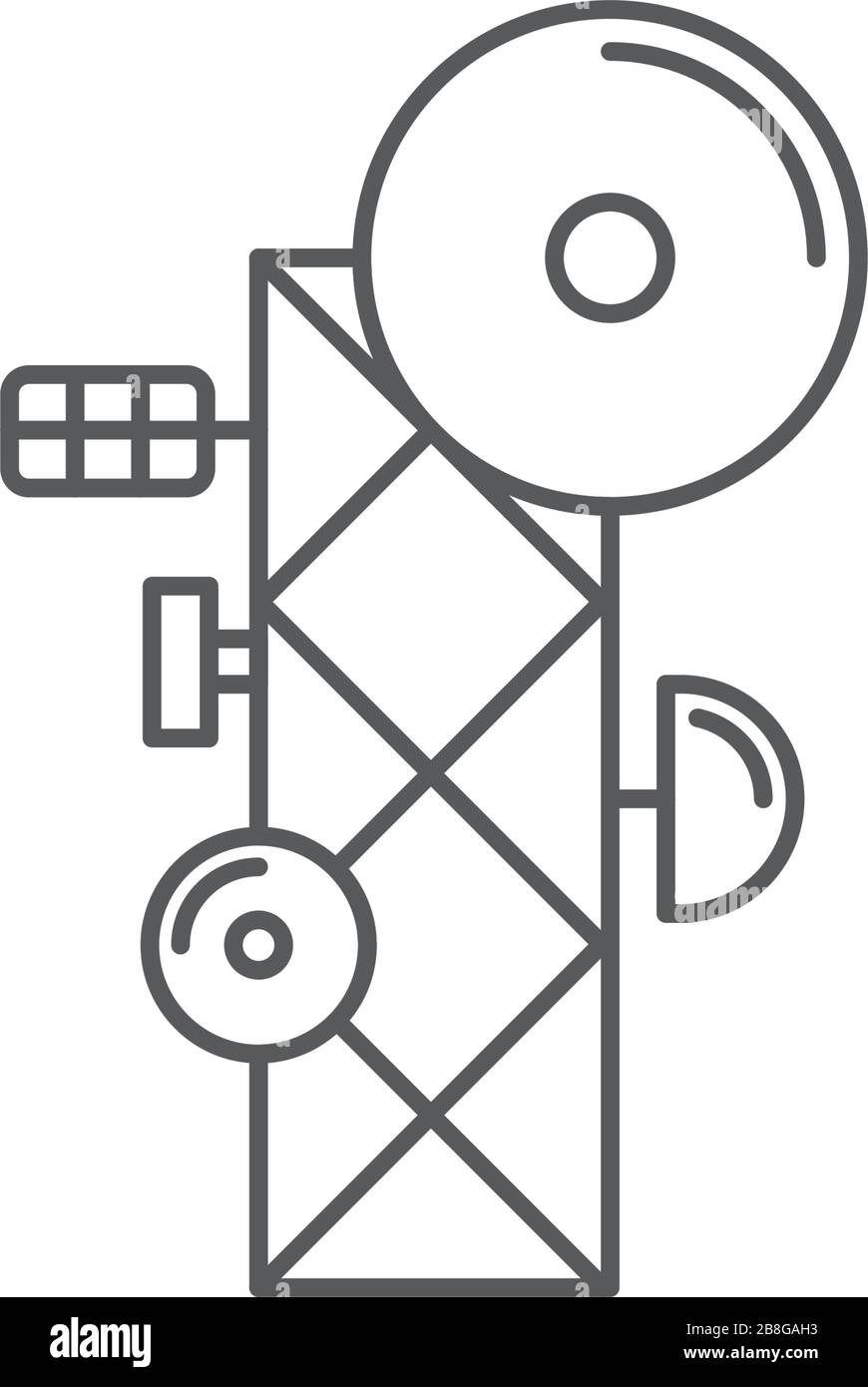 Radio Antenna vector icon symbol isolated on white background Stock ...