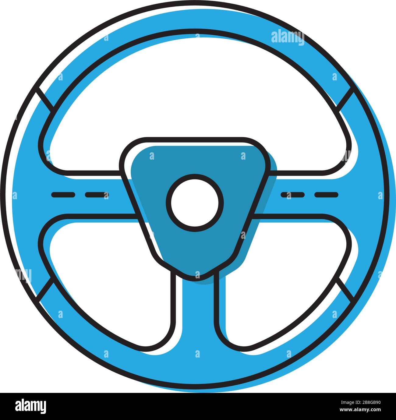 Steering wheel vector icon symbol isolated on white background Stock