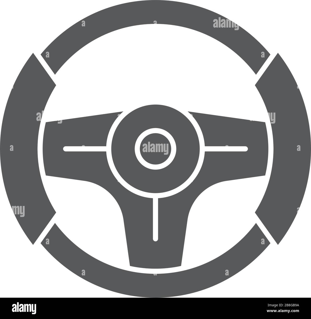 Steering wheel vector icon symbol isolated on white background Stock ...