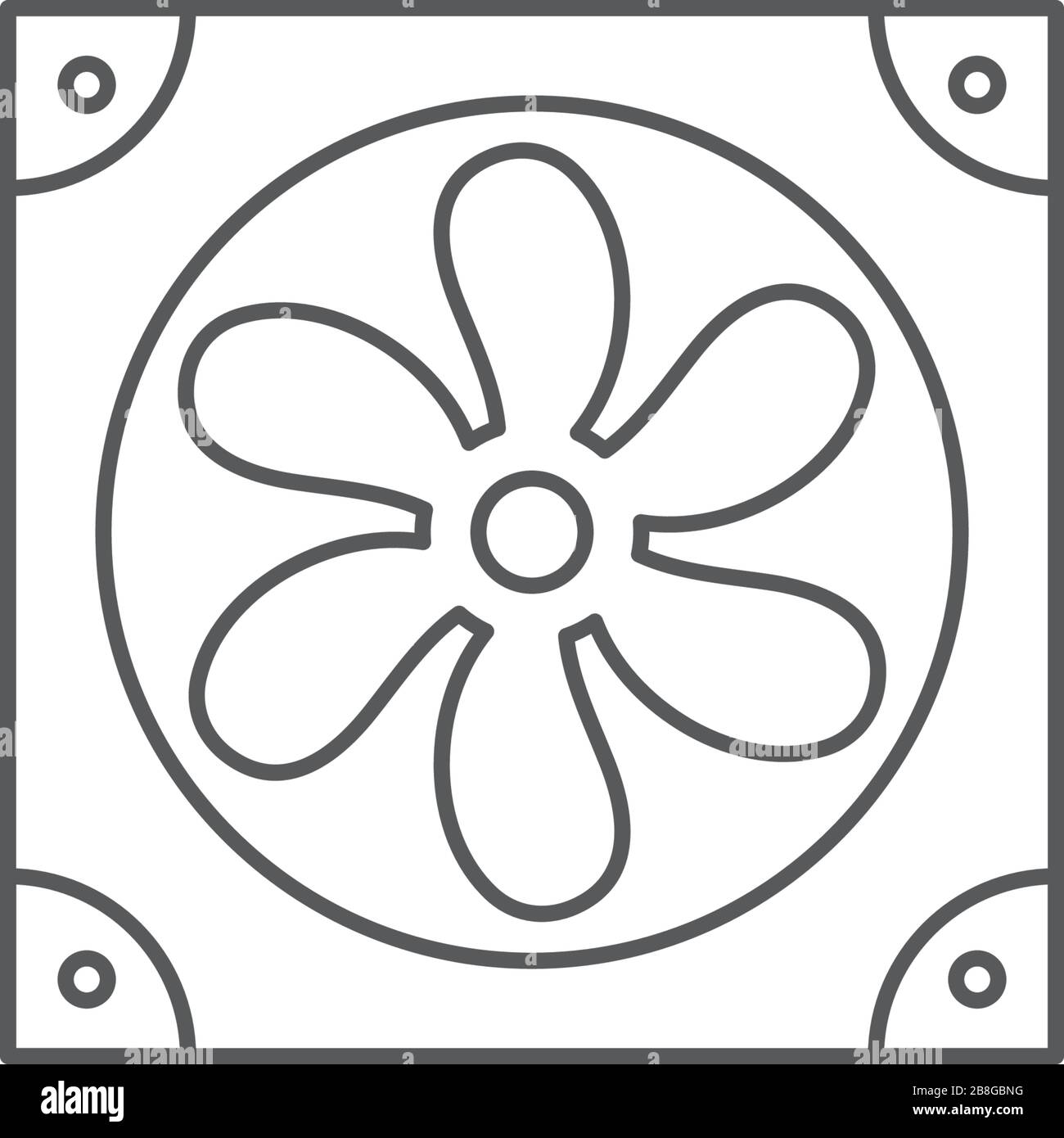 Computer cooler vector icon symbol isolated on white background Stock Vector