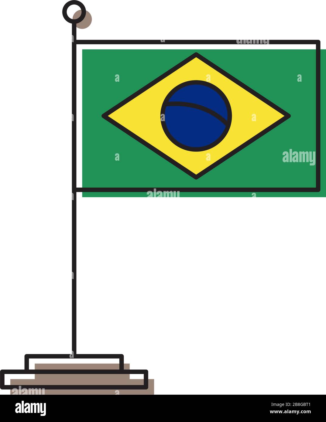 Brazil flag vector icon isolated on white background Stock Vector Image ...