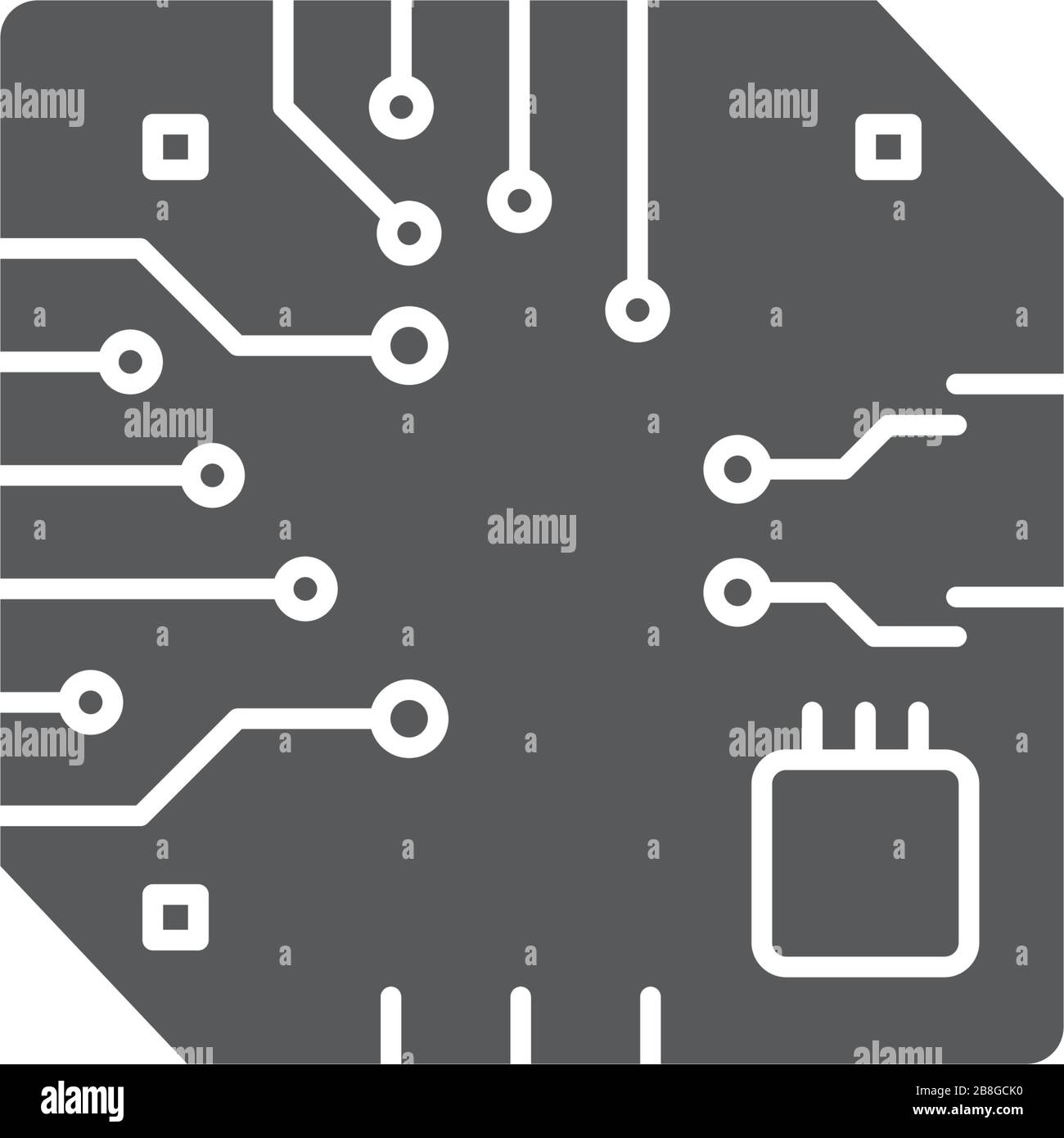Motherboard CPU processor vector icon isolated on white background Stock Vector
