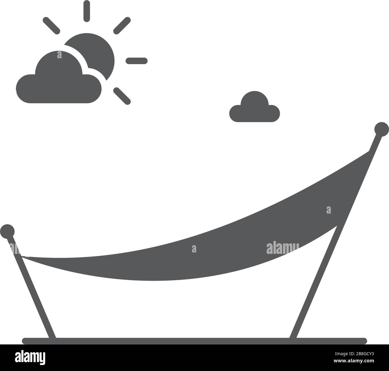 Sleep hammock vector icon symbol isolated on white background Stock Vector