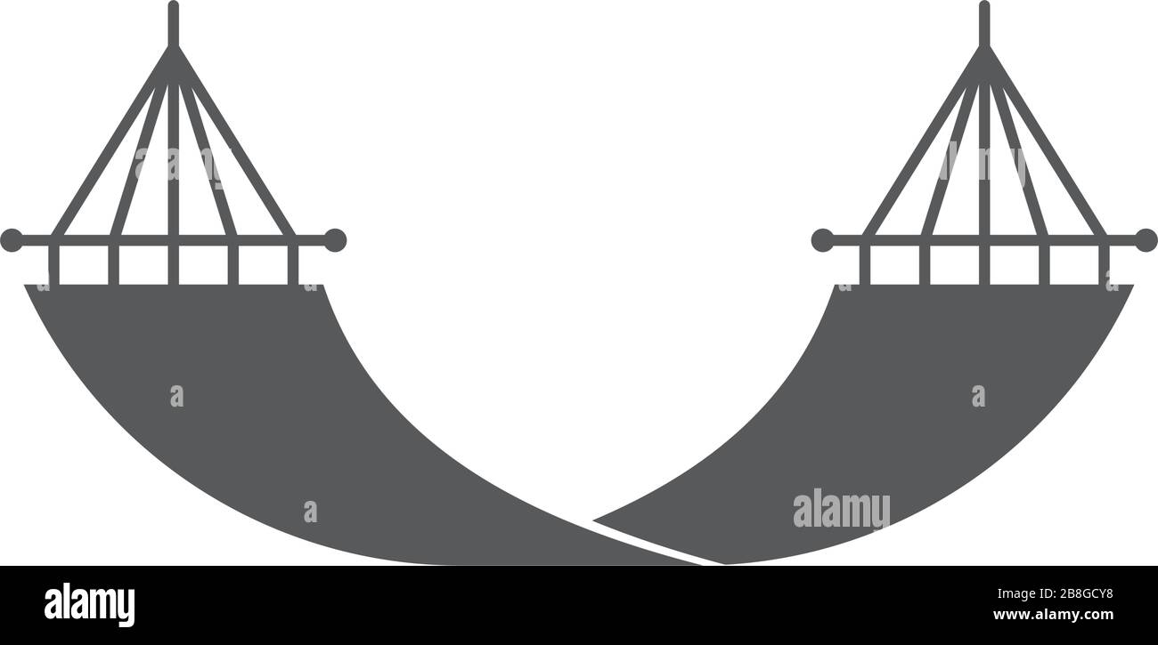 Sleep hammock vector icon symbol isolated on white background Stock Vector