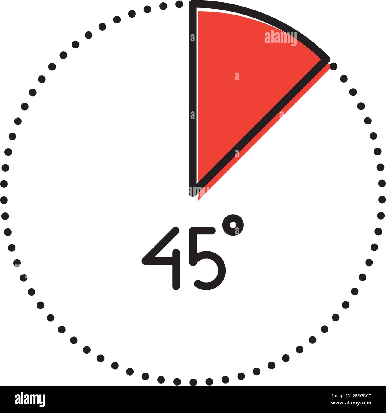 ícone de contorno de ângulo de 45 graus - símbolo de linha de