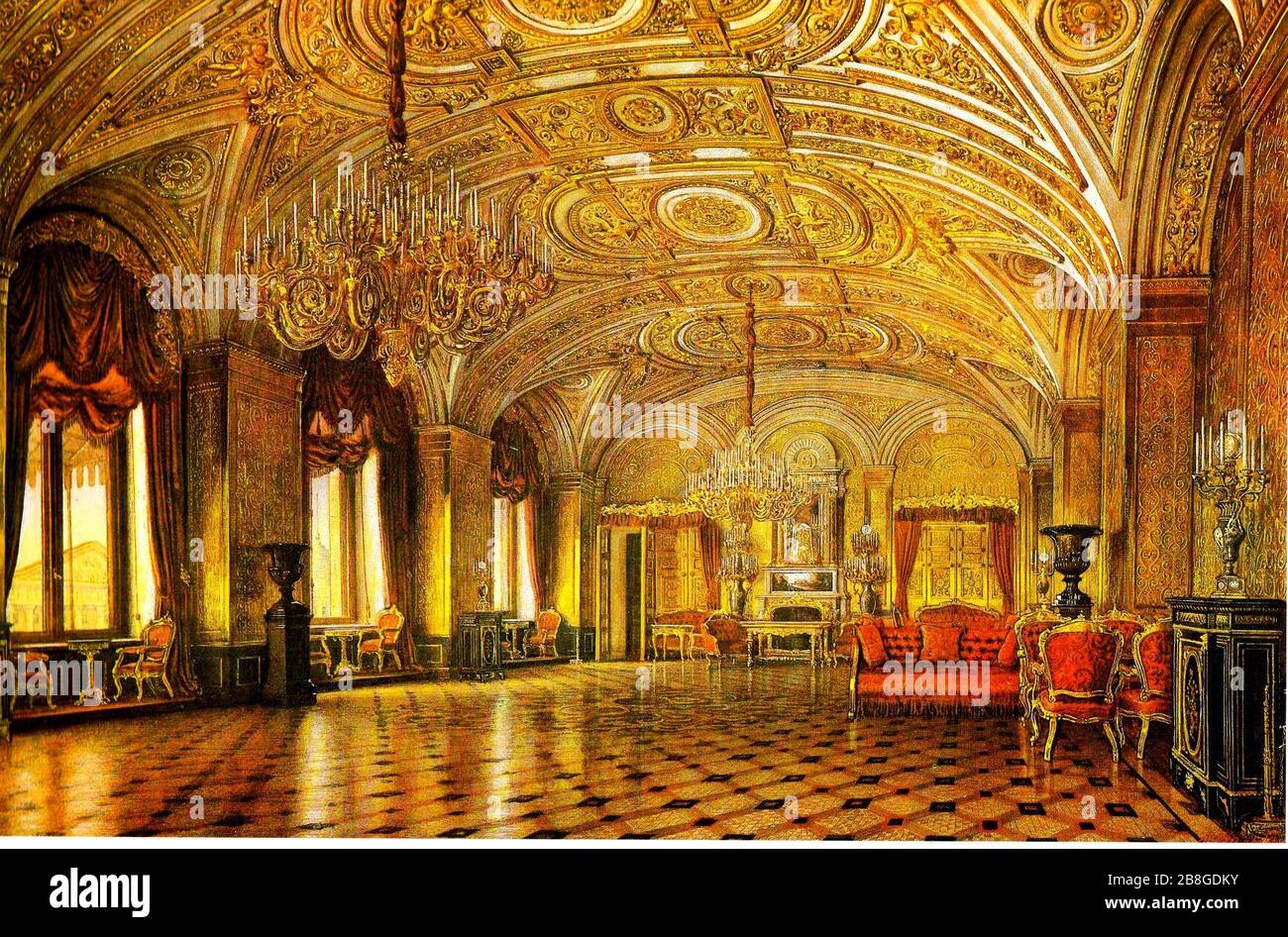 Golden Drawing Room Stock Photo - Alamy