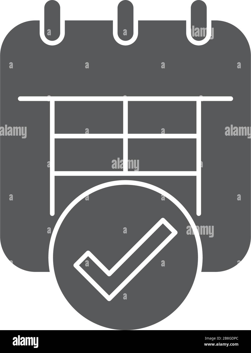 Calendar check page vector icon isolated on white background Stock Vector
