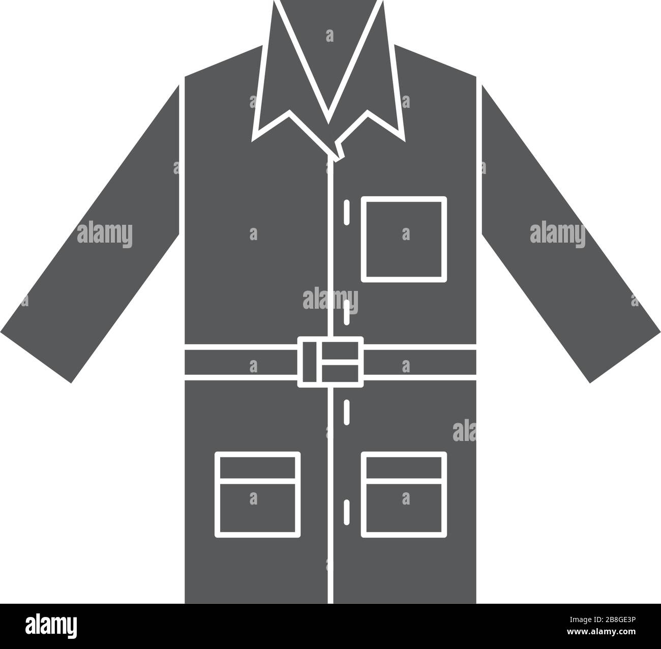 Laboratory coat vector icon symbol isolated on white background Stock ...