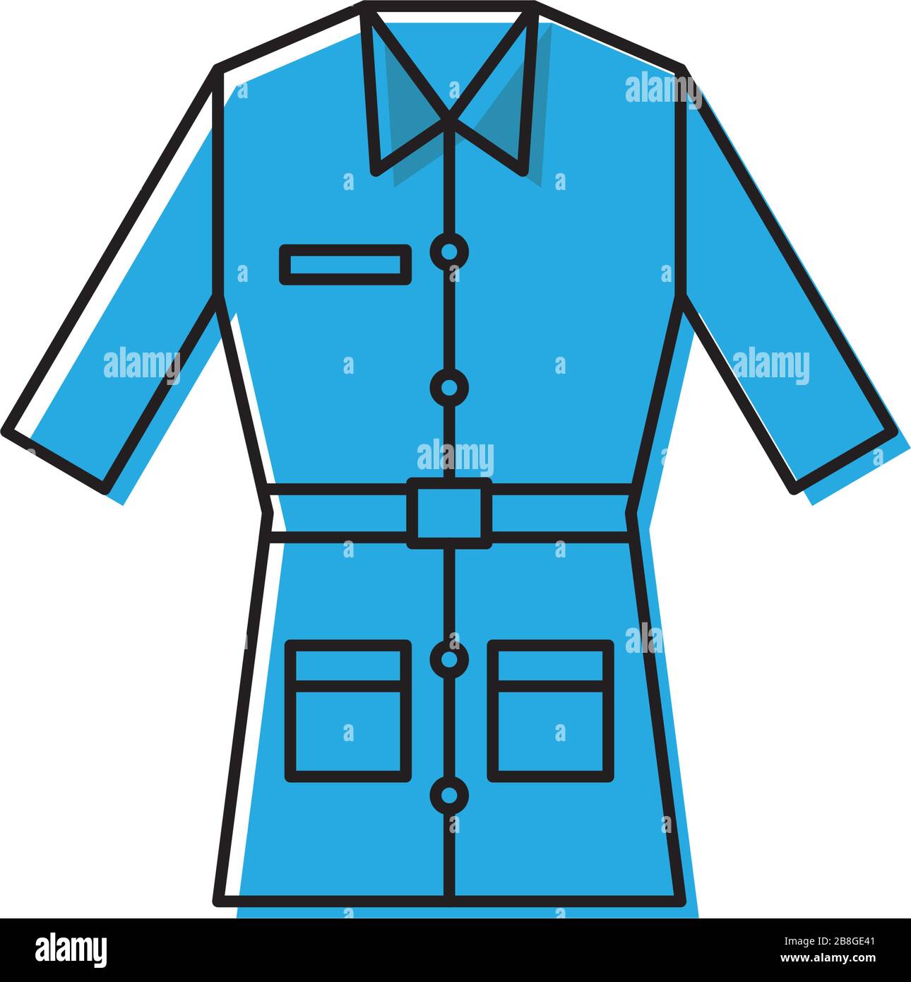 Laboratory coat vector icon symbol isolated on white background Stock