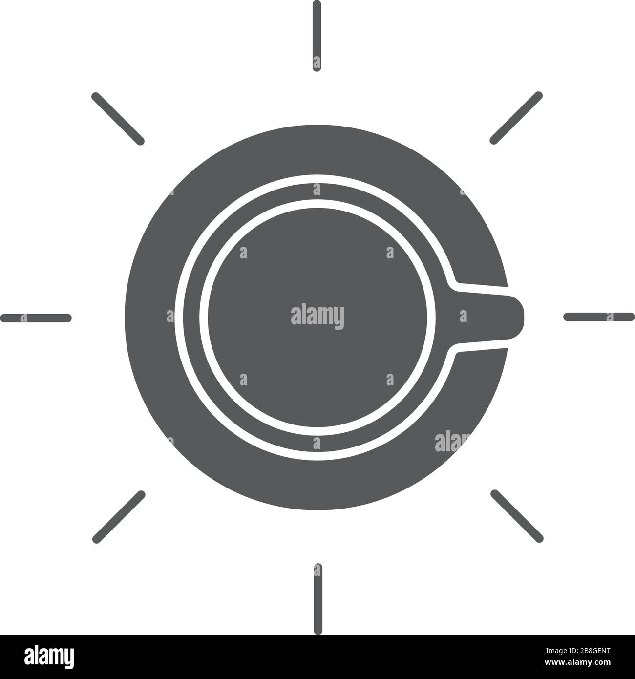 Coffee cup top view vector icon flat, isolated background Stock Vector