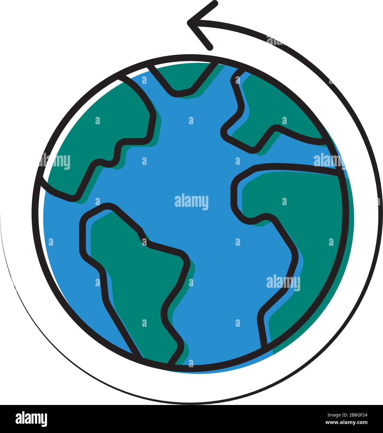 Earth globe vector icon symbol isolated on white background Stock Vector