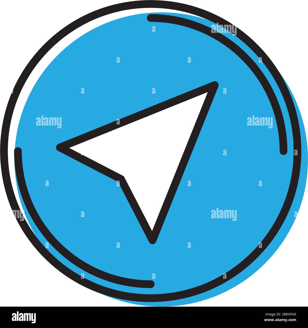 Navigation cursor vector icon symbol isolated on white background Stock ...