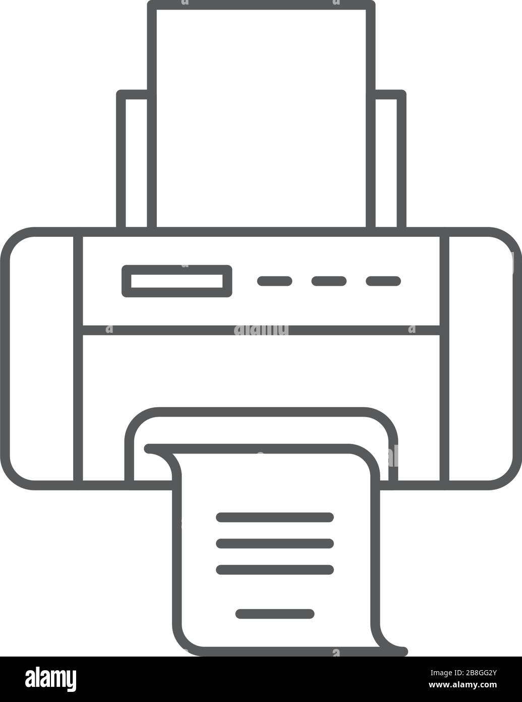 Printer printing paper machine vector icon isolated on white background Stock Vector