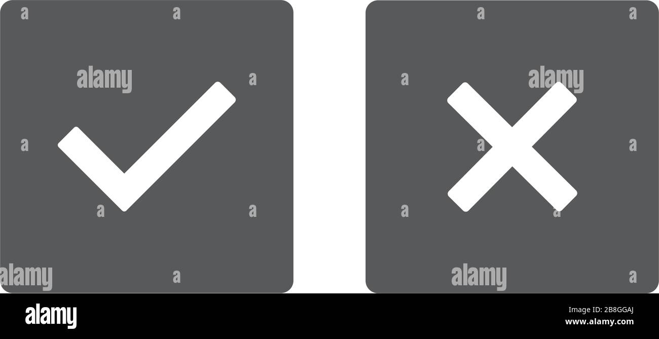 Check box line icons set isolated on white background Stock Vector