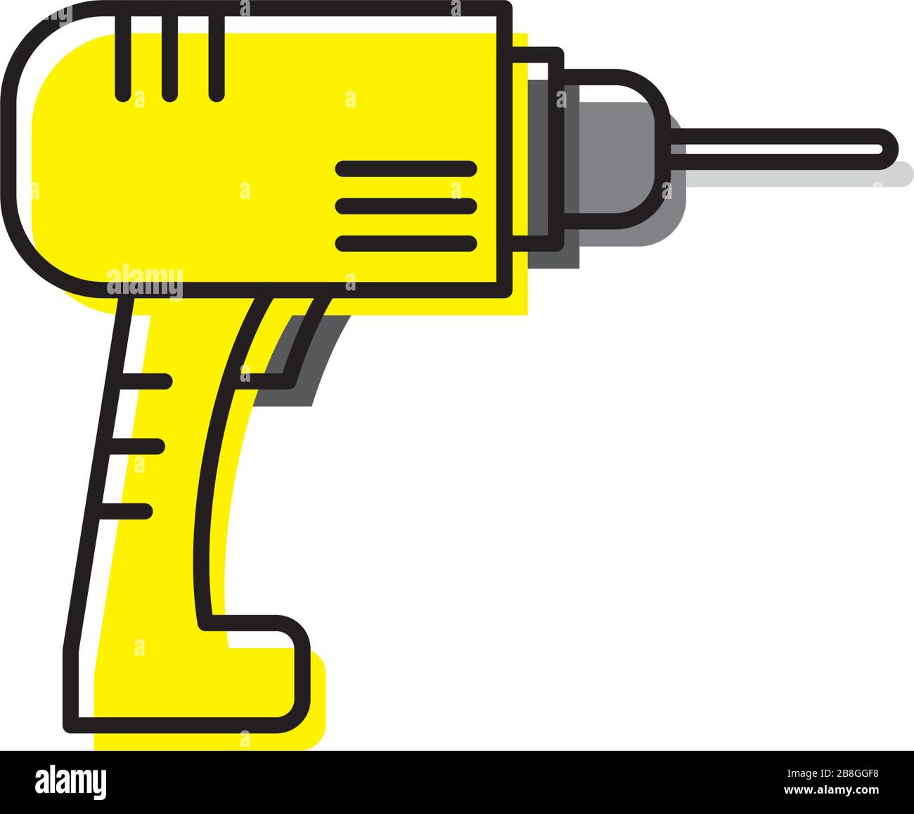 Hand Drill Machine flat vector icon isolated on white background Stock Vector