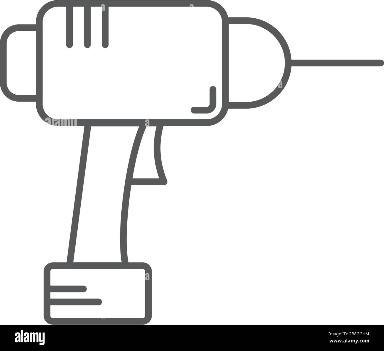 Hand Drill Machine flat vector icon isolated on white background Stock ...