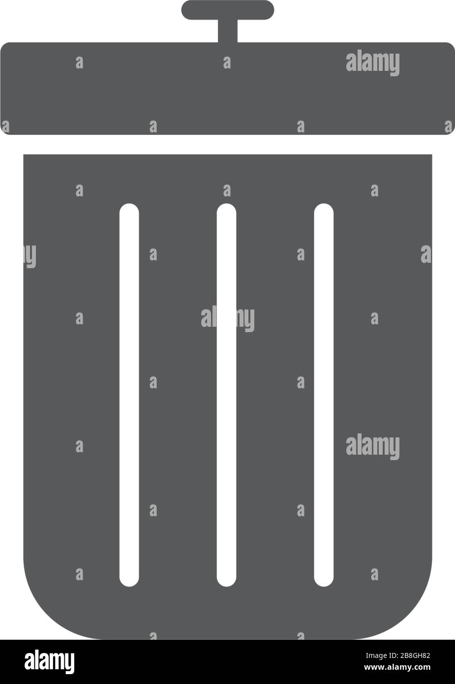 Trash Can vector Icon on Flat Color design isolated on white Stock Vector