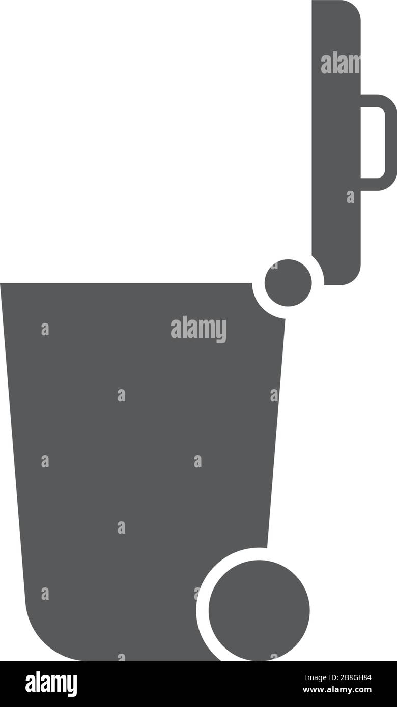 Trash Can vector Icon on Flat Color design isolated on white Stock ...