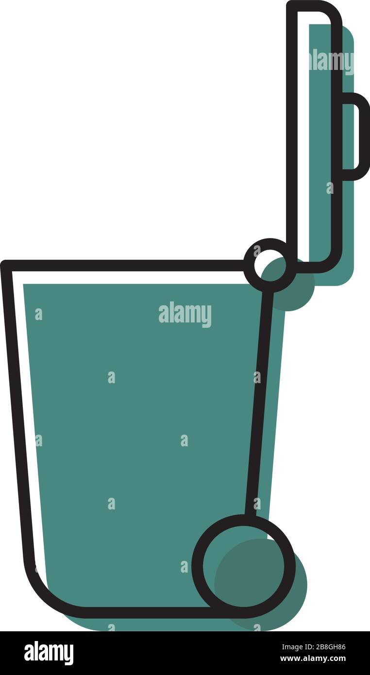 Trash Can vector Icon on Flat Color design isolated on white Stock Vector