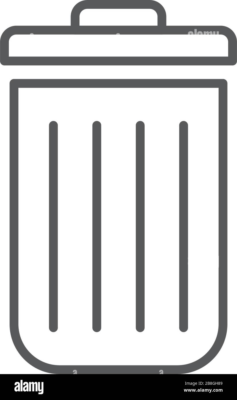 Trash Can vector Icon on Flat Color design isolated on white Stock Vector